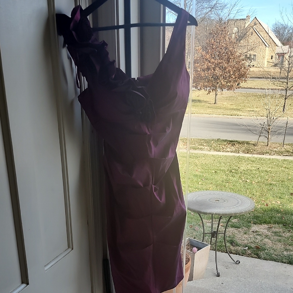 S.L. Fashions One Shoulder Purple Dress